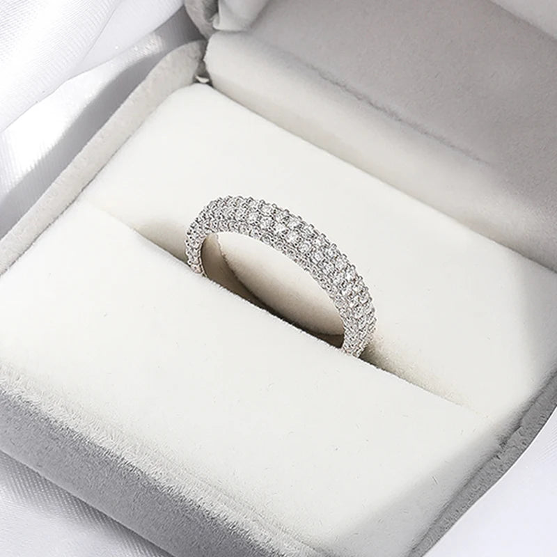 2.5cttw All Moissanite Rings for Women Full Enternity Sparkling Matching Diamond Band Sterling Silver S925 Jewelry