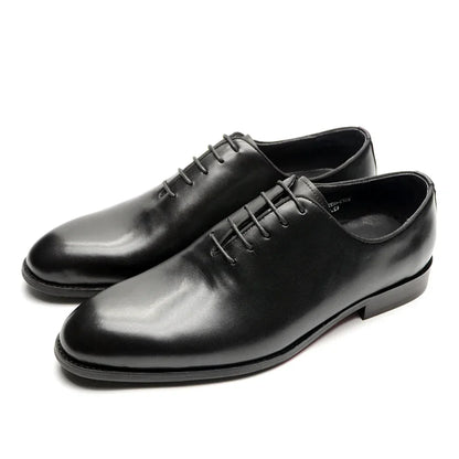 Classic Handmade Mens Dress Shoes Genuine Leather Whole Cut Round Toe Oxford Shoes Business Wedding Formal Suit Shoes Man