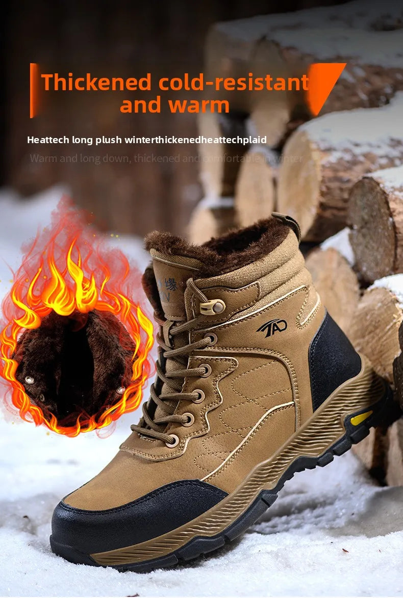 Insulated Anti Smashing  Anti Stabbing Welding Shoes for Safety Work Electricians Use Plush and Thickened Labor Protection Shoes