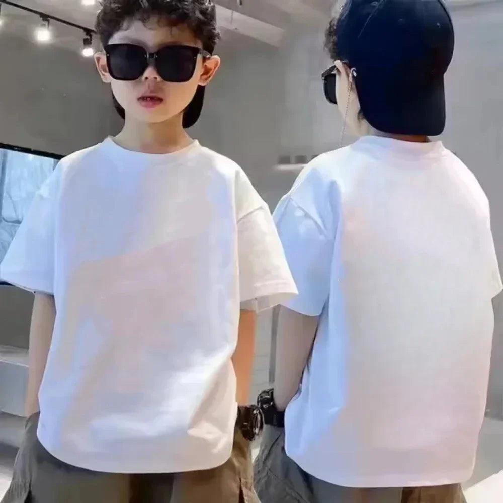 Summer Brand black T-shirt+Shorts Two-piece set Kids Clothing Fashion Letter Boy Girl3-12Yrs Sports Short-sleeved Casual Set