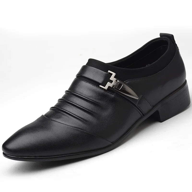Classic White Men Dress Shoes 2024 Casual Business Leather Shoes for Men Point Toe Wedding Formal Shoes Men Size 46