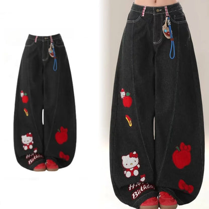 Y2K Hello Kitty Sanrios Loose Anime Wide Leg Pants