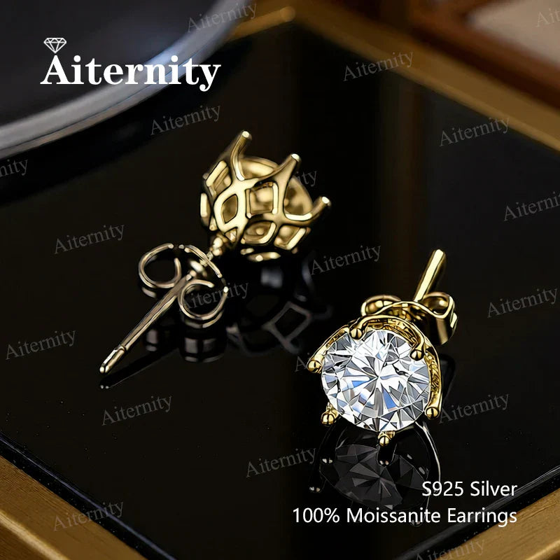 GRA Certificate Promotion 100% Moissanite Earrings for Women Pass Diamond Test Pen Ear Studs 925 Sterling Silver Fine Jewelry