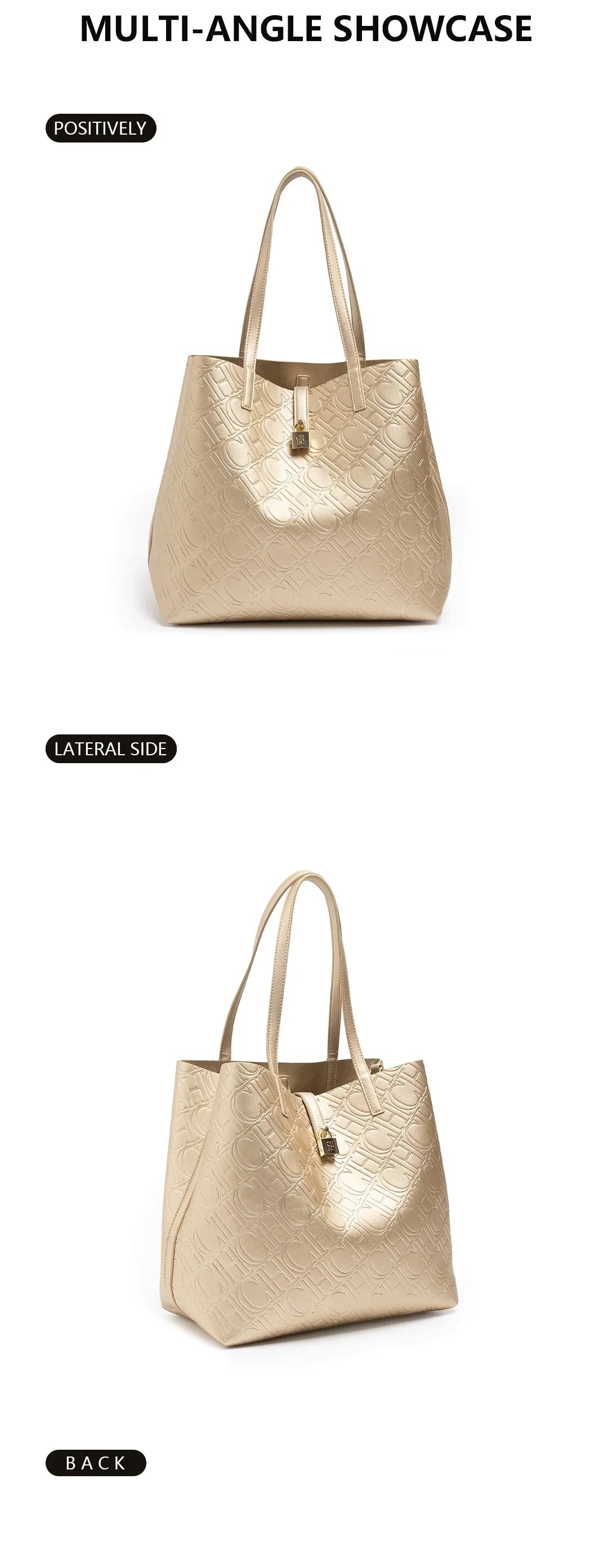 Solid Color Women's Bucket Bag Classic Luxury Letter Printing Simple Commuting Large Capacity Women's Handbag