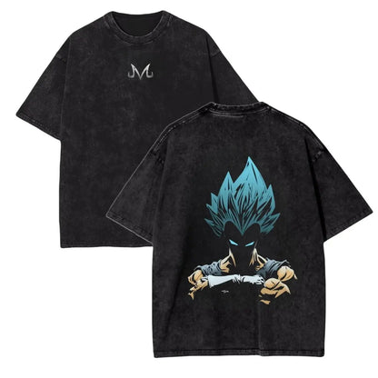 Oversized T-shirt High Quality 100% Cotton Vegeta Ultra Ego Front and Back Print Unisex Casual
