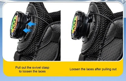 Men Safety Shoes Steel Toe Shoes Indestructible Shoes Lightweight Puncture Proof Work Boots Rotating Button Safety Shoes