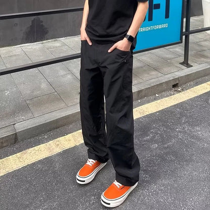 Off-white Ice Silk Quick-drying Work Pants for Men's Summer Thin Straight-leg Scimitar Pants American Cleanfit Casual Pants Man