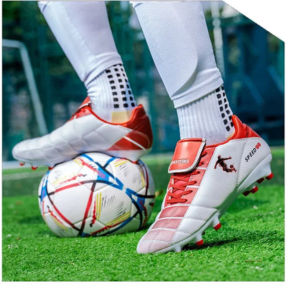 Men Football Boots FG/TF Soccer Shoes Breathable Professional Turf Outdoor Non-slip Long Spikes Adult Training Futsal Sneakers