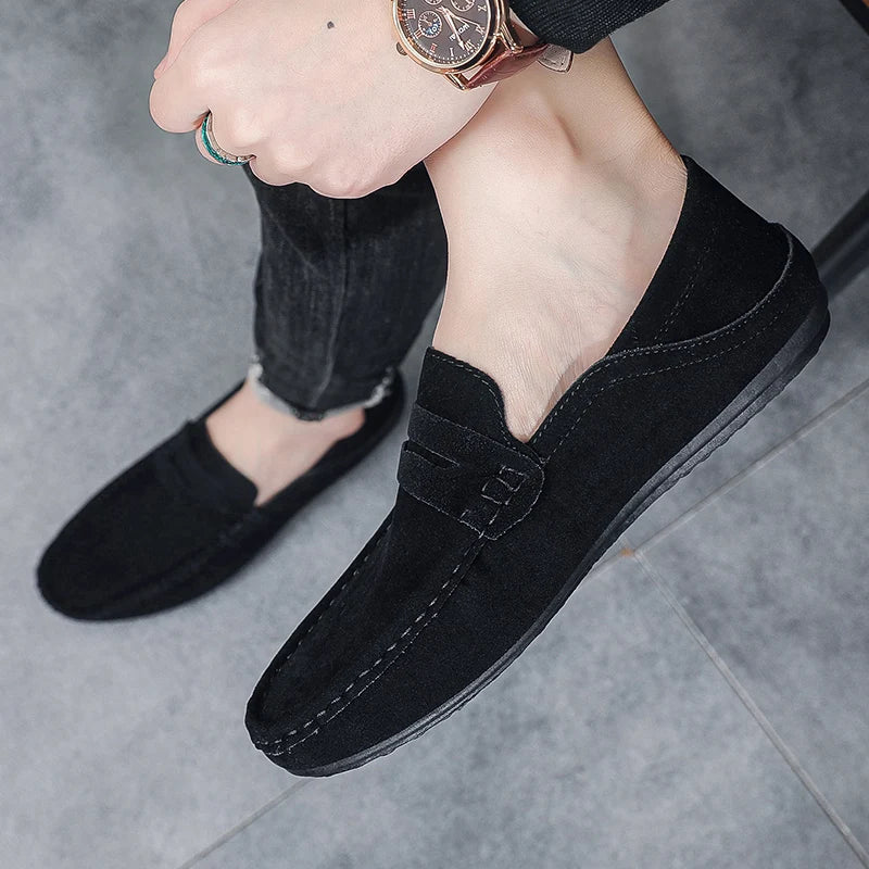 New Suede Men Casual Shoes Fashion Male Lazy Shoes Breathable Comfort Slip-on Mens Driving Shoes Luxury Brand Loafers Moccasins