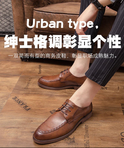 Trend Dress Shoes Man Retro Casual Business Oxfords Leather Shoes Men Formal Social Brogues Wedding Party Leather Shoes For Male