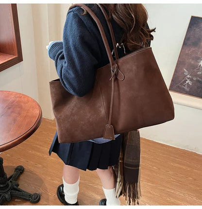 Faux Suede Solid Color High Quality Fashionable Versatile Handbag 2025 Women's Product Hot Selling  Large Capacity Shoulder Bag