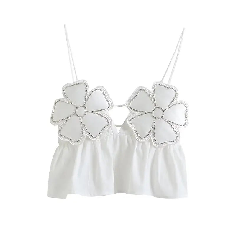 Women Summer Sexy Camis Tank Tops 2025 Fashion Solid Strapless Beading Female Elegant Street Top Clothing