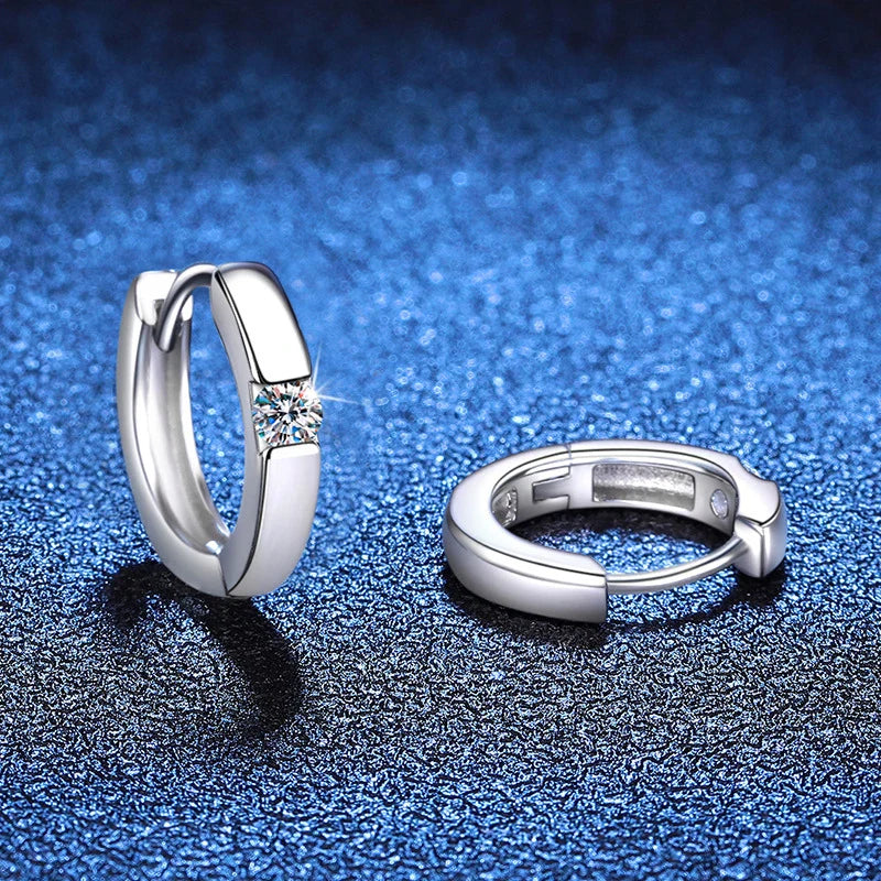 3mm Moissanite Hoop Earrings for Women Lab Diamond 925 Sterling Silver with White Gold Plated Earring Wedding Jewelry