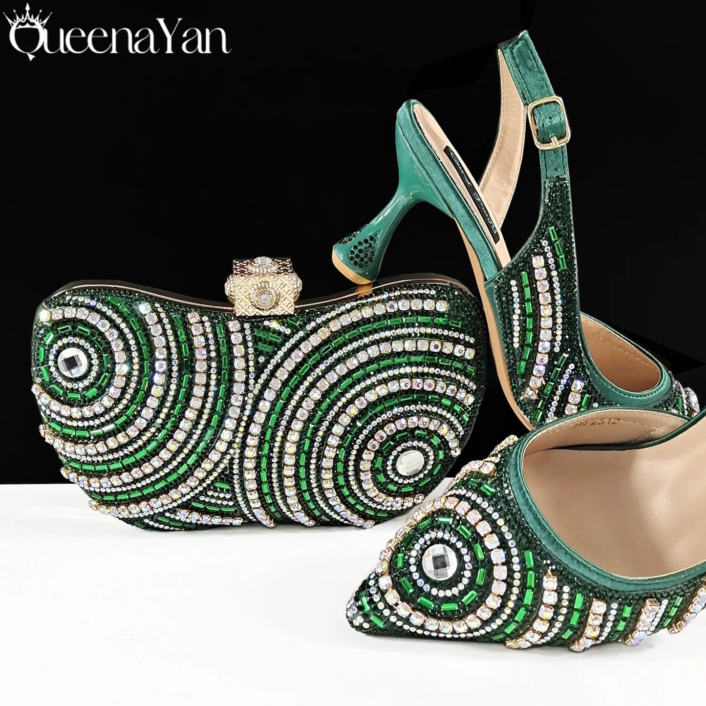 Elegant Nigerian Women's Royal Blue Only Shoes or with Rhinestone Handbag Set - Italian Design for Weddings