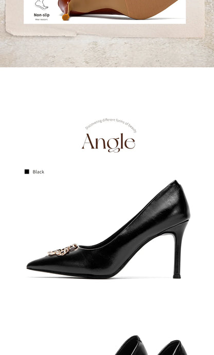 Women's High Heels 2026 Spring Black Business Pointed Shoes Simple Commuting