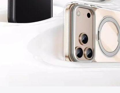 360 Rotatable Ring Phone Case Magnetic for Magsafe For iPhone 17 16 15 14 Pro Max Ring Holder Kickstand Hard Cover