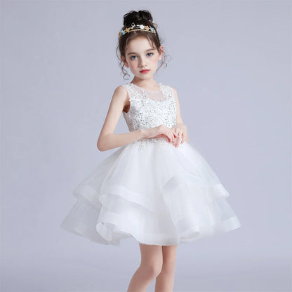 3-10 Years Baby Girls Princess Dress Summer Ball Gown Wedding Dress Piano Performance Costume Host Costume Children's Clothing