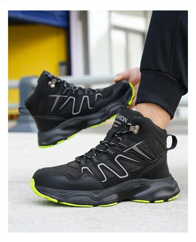 Ankle-Length Men Safety Boots Anti-smash Anti-stab Construction Work Steel Toe Shoes Male Work Boots Work Safety Shoes