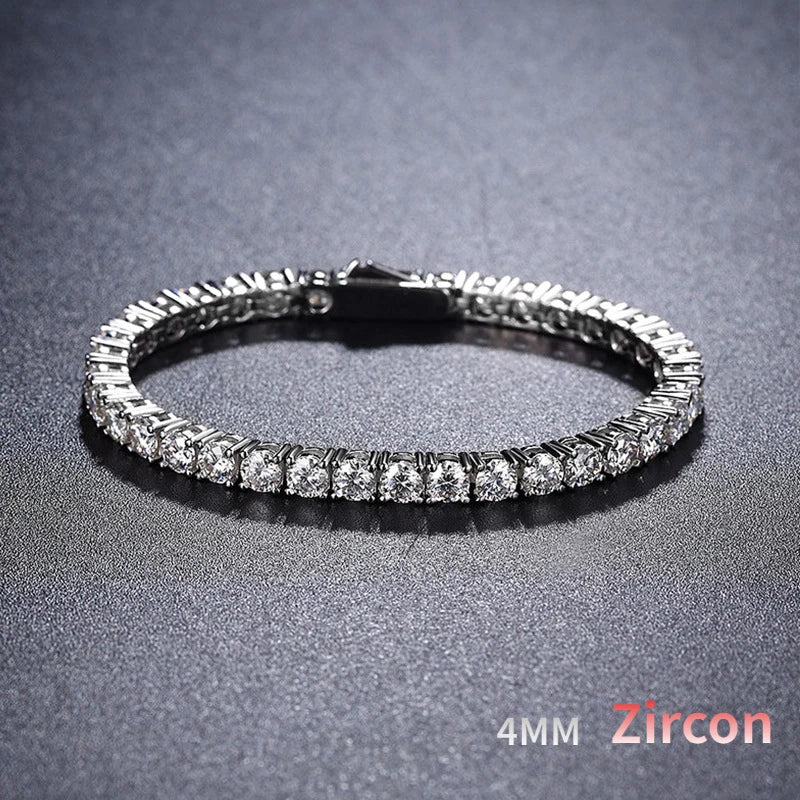 2/2.5/3/4/5mm Full Moissanite Bracelet for Women 100% 925 Sterling Silver Party Fine Jewelry Gift