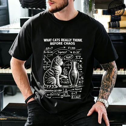 Funny Cat Science Printed Mens Graphic Tee Novelty Sarcastic Funny T-Shirt New Fashion Men Women T-Shirts Casual Short Sleeve