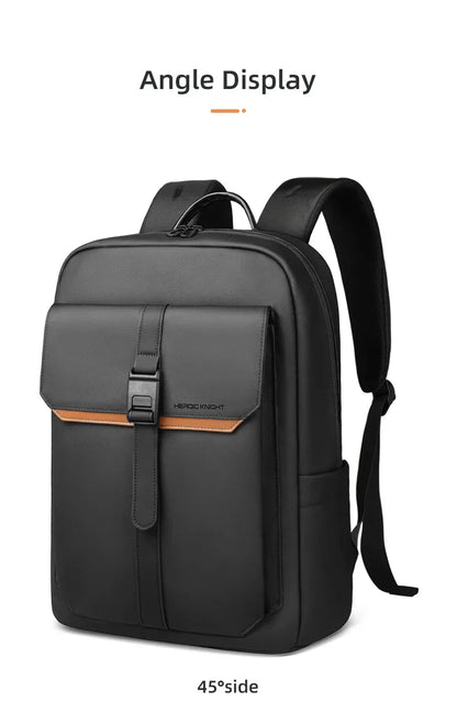 Stylish Business Backpack for Men Waterproof 15.6 inch Flap Laptop Backpack Multiple Pockets Casual Daypack for Work School