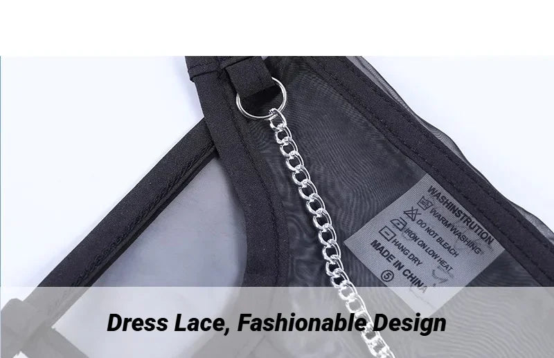 Sexy Corset Underbust Punk Metal Chain Black Women Top Curve Shaper Strap Slimming High Waist Belt Lace Bustiers Mall Goth Corse