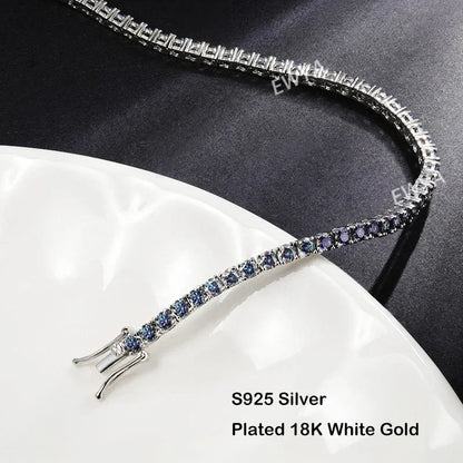 Luxury 3/4/5MM Full Blue Green Moissanite Tennis Bracelet for Men Women S925 Red Pass Diamond Test Bracelets Wholesale Gift