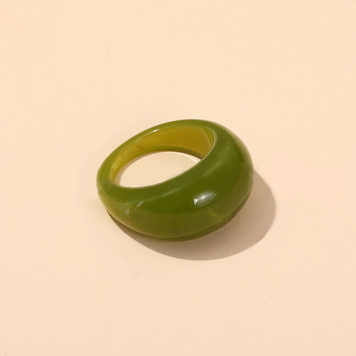 Round Rings For Women Big Kpop Finger Ring For Girls Punk Resin Ring