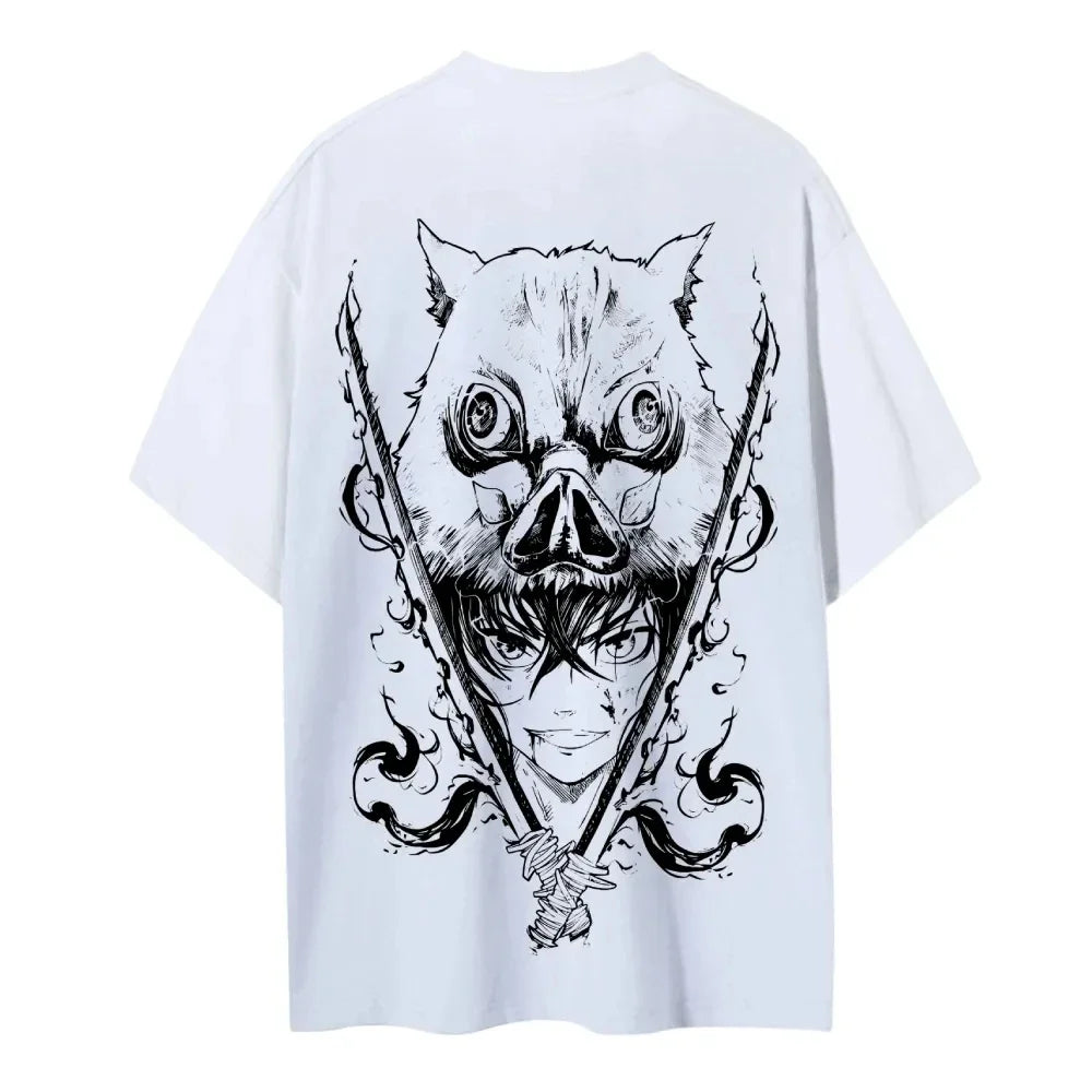 Demon Slayer Printed Short Sleeve Casual Summer Wear Men's Comfortable Clothing Men's Clothing Short Sleeve Half Sleeve Top
