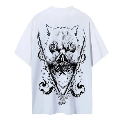 Demon Slayer Printed Short Sleeve Casual Summer Wear Men's Comfortable Clothing Men's Clothing Short Sleeve Half Sleeve Top