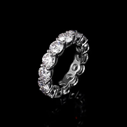 5mm Full Moissanite Ring for Woman Wedding 925 Sterling Silver Rings Lab Diamond Engagement Eternal Band Fine Jewelry