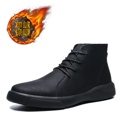 Winter Men Boots High Quanlity Warm Leather Mens Ankle Boots Male Waterproof with Fur Snow Boots Casual Shoes for Men Botas