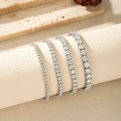 D VVS1 Moissanite Tennis Bracelet 925 Sterling Silver Single Row Classic with Box Bracelets for Women Man Fine Jewelry