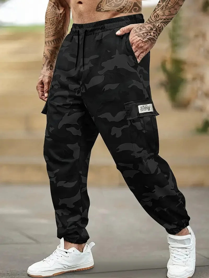 Men's Cargo Pants Multi-Pockets Camouflage Trousers Autumn Lightweight Casual Sweatpants Outdoor Work Hiking Legged Pants Male