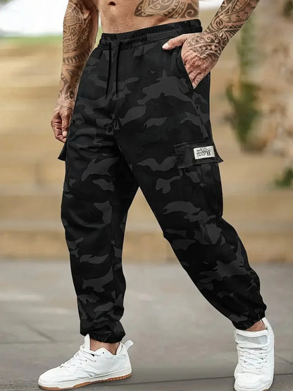 Men's Cargo Pants Multi-Pockets Camouflage Trousers Autumn Lightweight Casual Sweatpants Outdoor Work Hiking Legged Pants Male