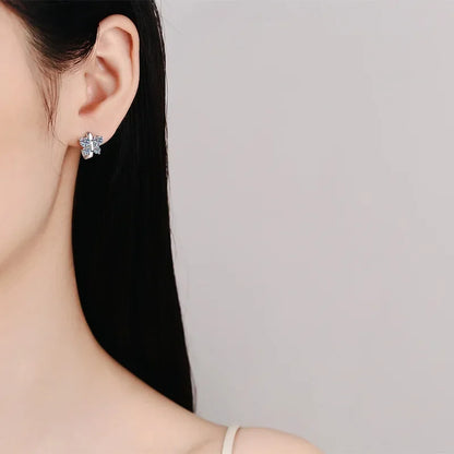 Real 1.6cttw D Color Full Moissanite Hoop Earrings for Women Girls S925 Silver Earring Party Small Ear Buckle Wholesale