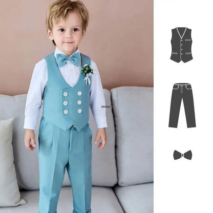 Baby Kids Photography Suit Newborn 1 Year Birthday Ceremony Costume Children'S Day Performance Suit Boys Formal Wedding Dress