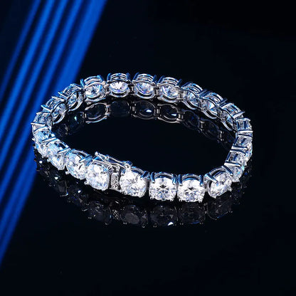 Each 6.5/8mm Full Moissanite Tennis Bracelets for Women Men Hip Hop Original Full Diamond 925 Sterling Silver Chain GRA