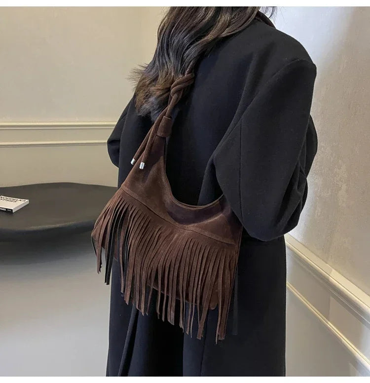 Fringed Interior Compartment Tote Bags Sewing Thread Large Capacity 2024 Hot Sale Bags for Women Zipper Pu Women's Handbags