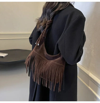 Fringed Interior Compartment Tote Bags Sewing Thread Large Capacity 2024 Hot Sale Bags for Women Zipper Pu Women's Handbags
