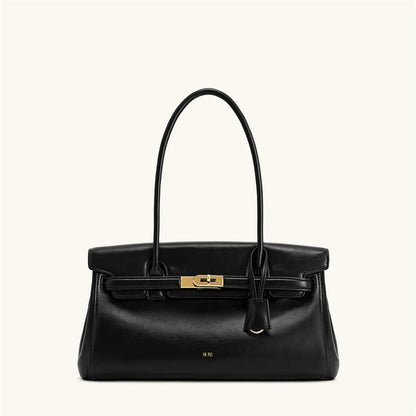 Women's 2026 New Yara Underarm Bag Large Capacity Breadstick Bag Small Design Trendy Lock Buckle Soft Leather Handbag