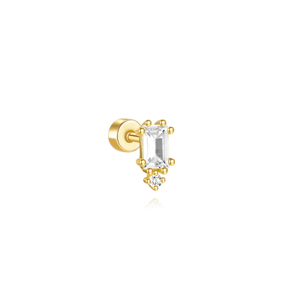 Heart Round Ball Flat Helix Piercing Earring 925 Sterling Silver Ear Studs Geometric Zircon Exquisite Trinket Studs Aretes