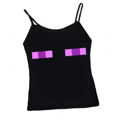 Women's Sleeveless Camisole Y2K Sexy Lace Streetwear Hip Hop Punk Rock vintage Emo Girls Chic Letter Print Gothic Slim baby Tops