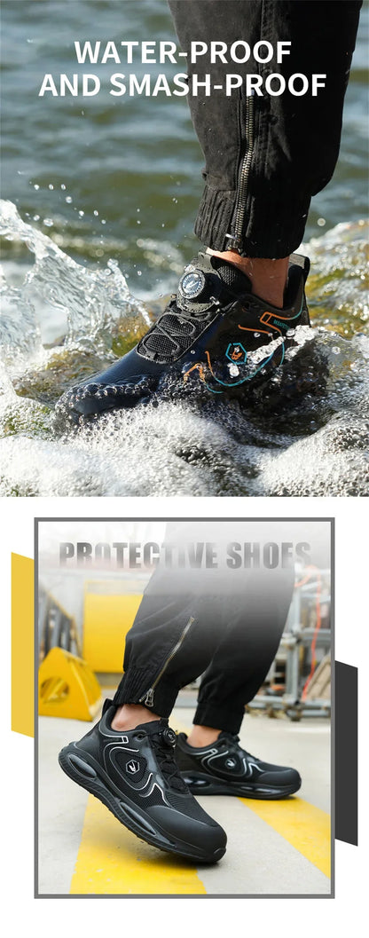 Steel Toe Work Shoes for Men Indestructible Boots Lightweight Safety Shoes Working Anti-smash Anti-puncture Protective Sneakers