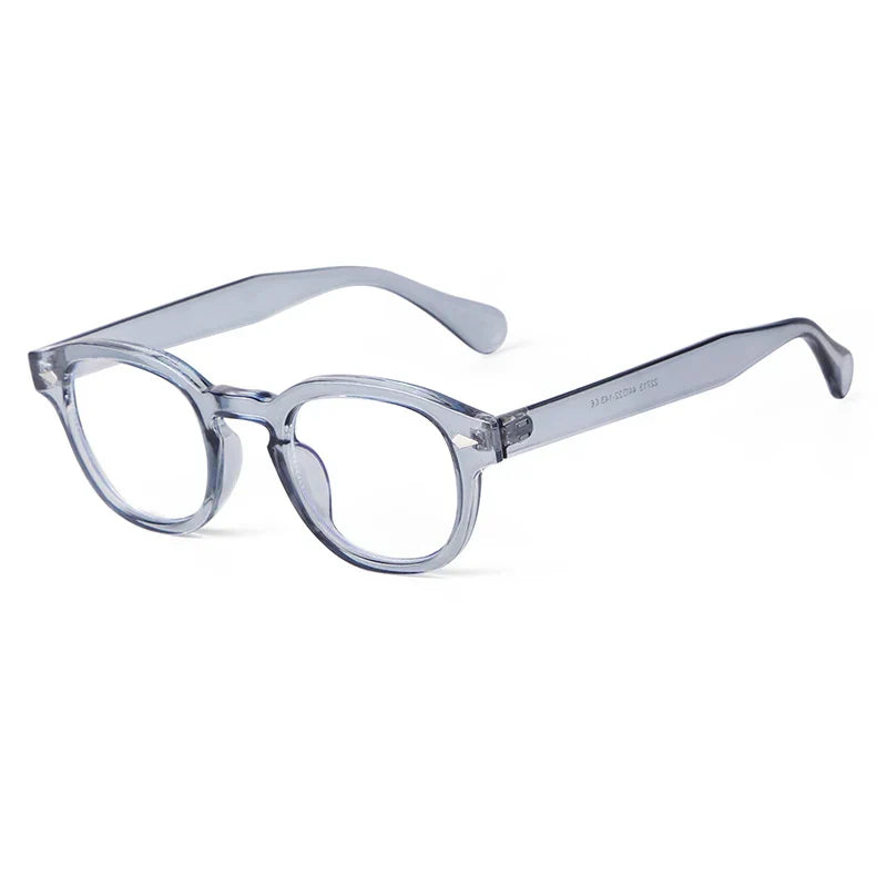 Fashion Transparent Blue Round Sunglasses Women Men 2024 Retro Rivet Tortoise Small Square Sun Glasses UV400 Lunettes De Soleil