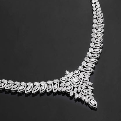 2024 Wedding Jewelry Necklace Sets for Women AAA Cubic Zirconia Bridal Jewellery Set Dubai Saudi Party Engagement Accessory