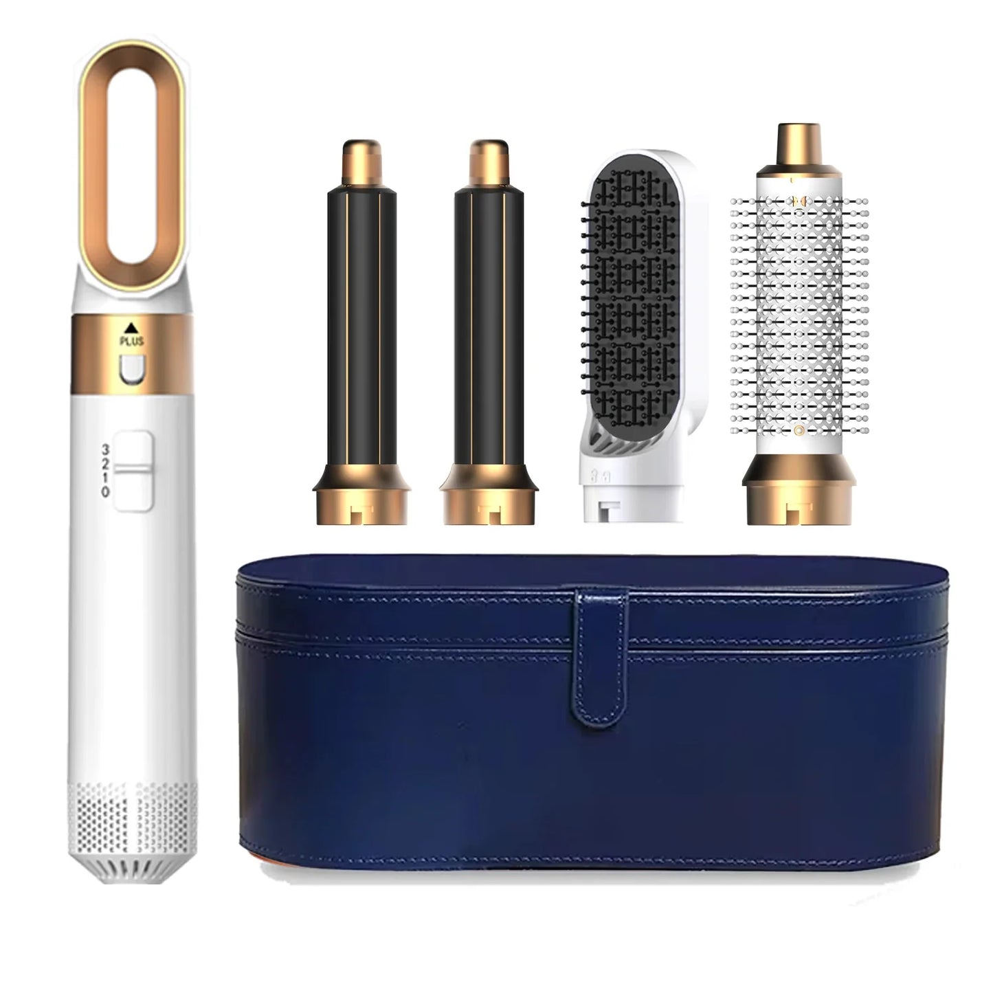 5 In 1 Professional Hair Dryer Hot Air Comb Brush With Curling Iron And Hair Straightener For Salon Quality Hair Styling