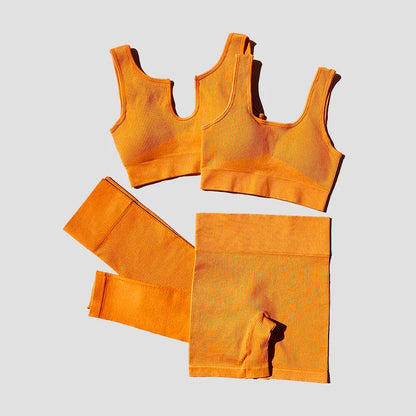 2/4/6PCS Seamless Women Yoga Set Workout Sportswear Fitness Bra Sport Pants Gym Clothing High Waist Leggings Shorts Sports Suits