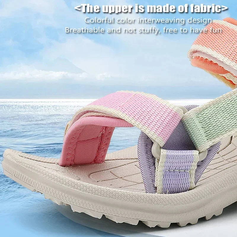 Children's Sandals Summer Boys Breathable Light Non-slip Kids Outdoor Beach Shoes Fashion Girls Open Toed Leisure Flat Sandals
