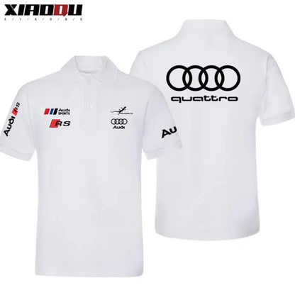 Printed Short-sleeved Audi RS Performance Racing Car Peripheral POLO Shirt Custom-made Short-sleeved Cotton T-shirt for Men